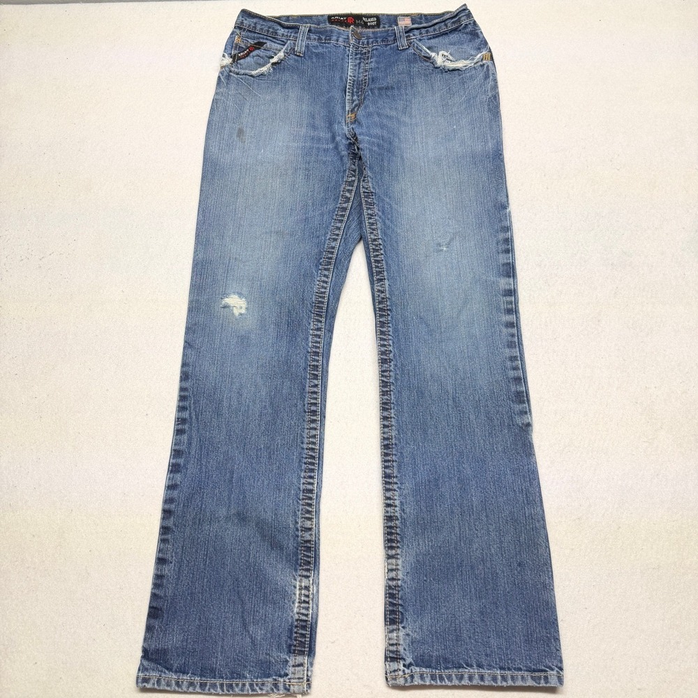Ariat M4 FR Relaxed Boot Cut Jeans Flame Resistant Denim Blue Mens 34x36